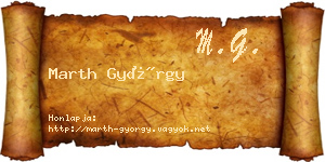 Marth György névjegykártya