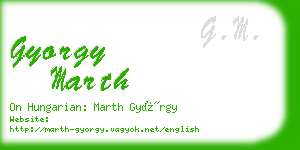 gyorgy marth business card